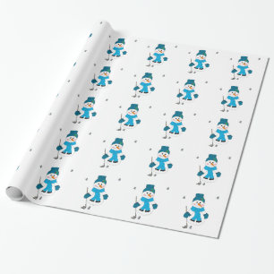 Schneemann-Golfer-Saisonalswing-Wrap-Papier Geschenkpapier