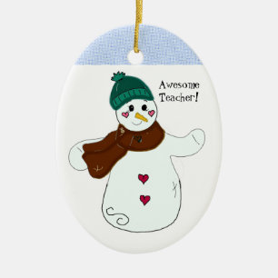 Schneemann Großartiger Lehrer Keramikornament