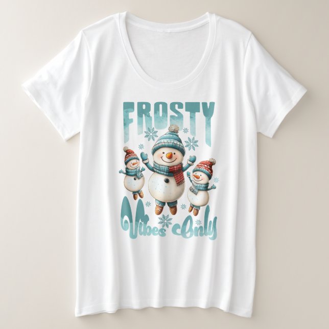 Schneemann Große Größe T-Shirt (Design vorne)