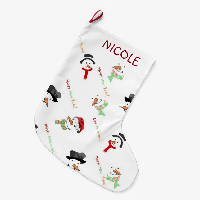 Schneemann Großer Weihnachtsstrumpf (Vorderansicht (hängend))