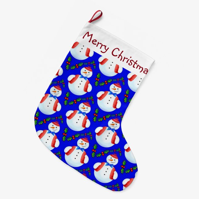 Schneemann Großer Weihnachtsstrumpf (Vorderansicht (hängend))
