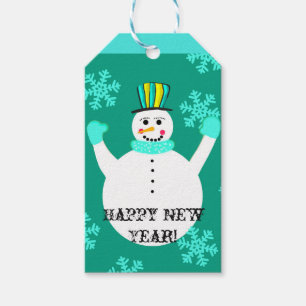 Schneemann-guten Rutsch ins Neue Geschenkanhänger