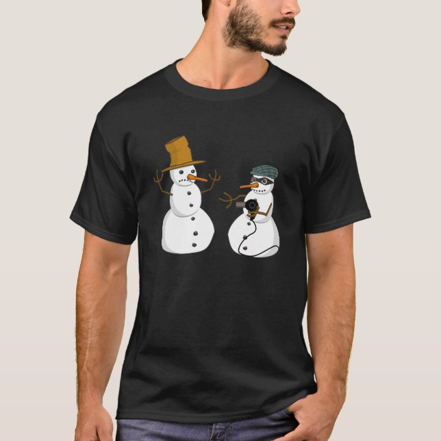 Schneemann halten T-Shirt (Vorderseite)