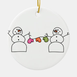Schneemann-Handschuh-Verzierung Keramik Ornament