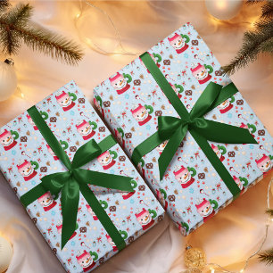 Schneemann Heiße Schokolade Spaß Geschenkpapier