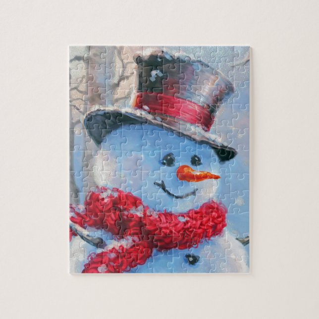 Schneemann im Wald Puzzle (Vertikal)