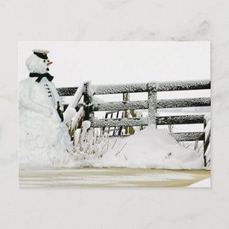 Schneemann im Winter in den Niederlanden Postkarte
