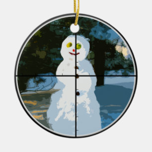 Schneemann in der Anblick-Verzierung Keramikornament