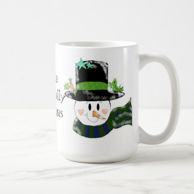 Schneemann in einem hohen Black Hat Kaffeetasse (Rechts)