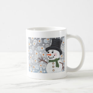 Schneemann in einem Schneesturm Tasse