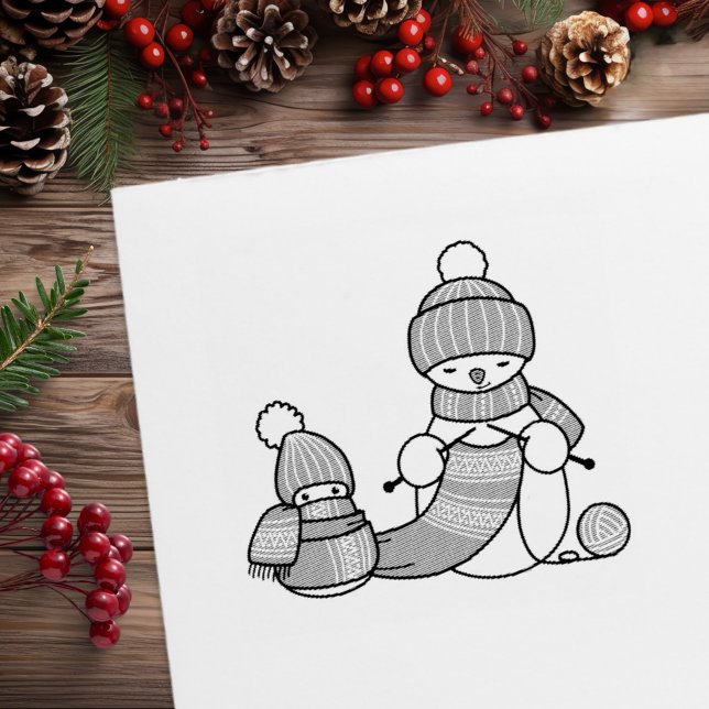Schneemann in gegossenen Hut und Scarf Gummistempel (Von Creator hochgeladen)