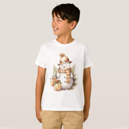 Schneemann in Gold gekleidet T-Shirt