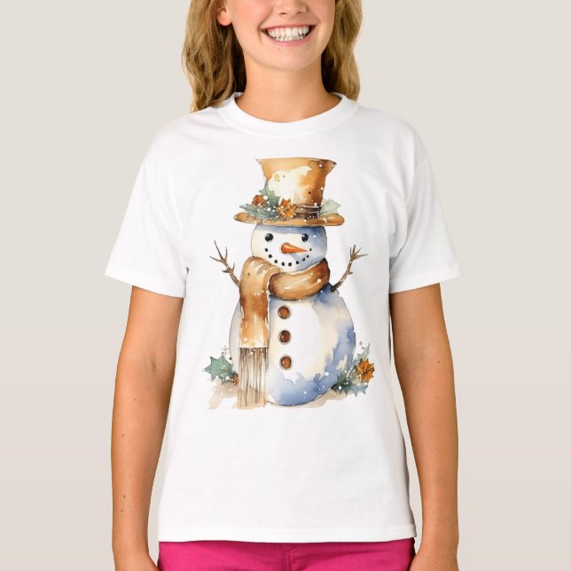 Schneemann in Gold gekleidet T-Shirt (Vorderseite)