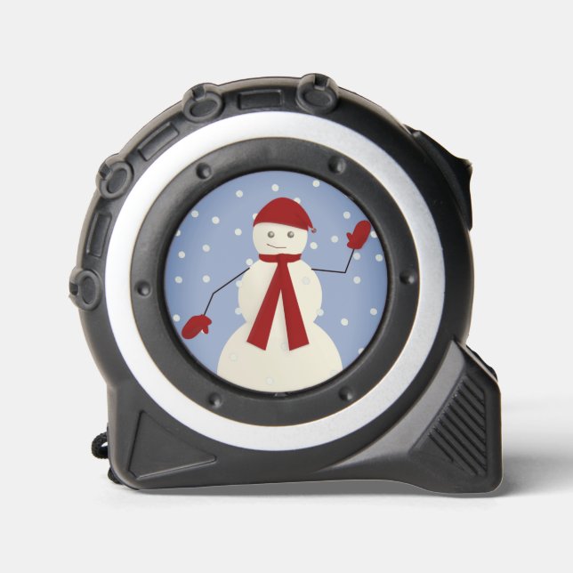 Schneemann in Rot Maßband (Vorderseite)