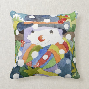 Schneemann in Schnee 2011 Kissen
