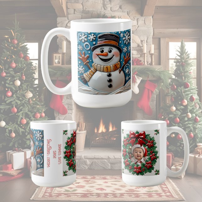 Schneemann in Schnee Weihnachten Anpassbar Kaffeetasse (Von Creator hochgeladen)