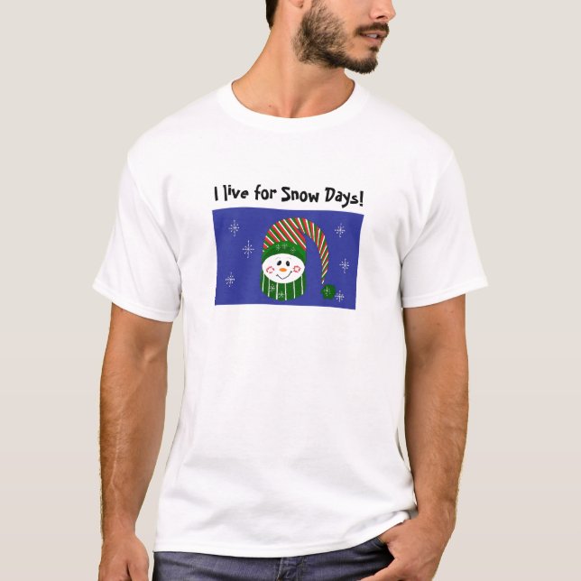 Schneemann in Stripthut T-Shirt (Vorderseite)