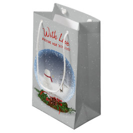 Schneemann in Weihnachten Schneeglobe Kleine Geschenktüte