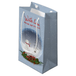 Schneemann in Weihnachten Schneeglobe Kleine Geschenktüte