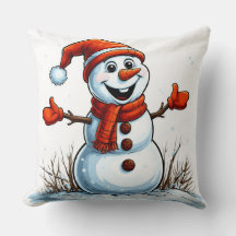 Schneemann in Winterhut verkleidet