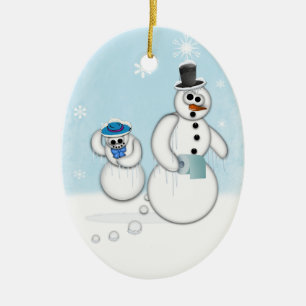 Schneemann Kacke Keramik Ornament