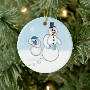 Schneemann Kacke Keramikornament