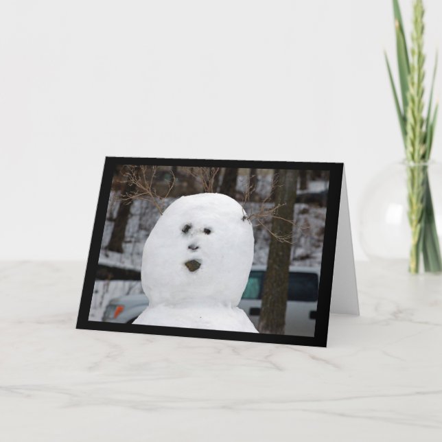 Schneemann-Karte Feiertagskarte (Vorderseite)