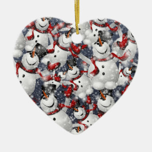 Schneemann Keramik Ornament