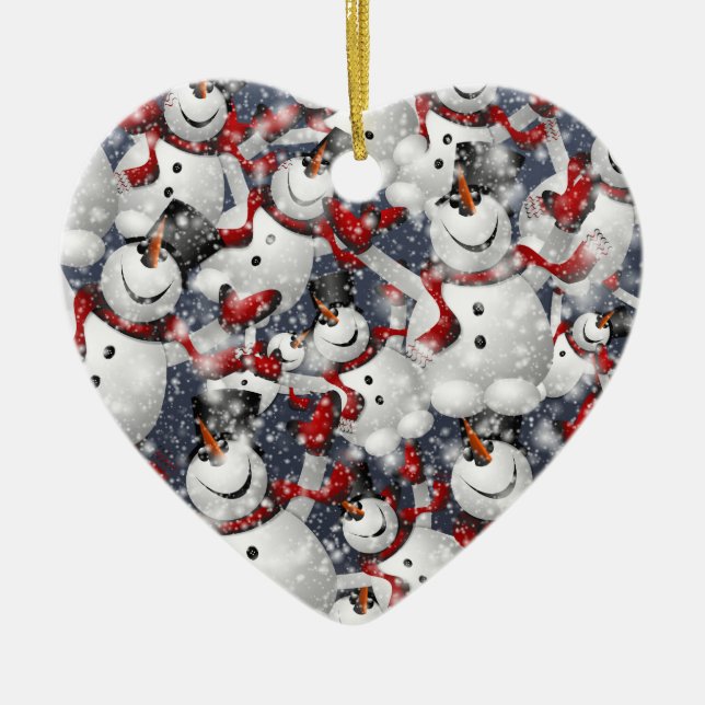 Schneemann Keramik Ornament (Vorne)