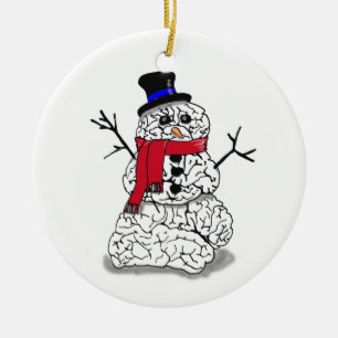 Schneemann Keramik Ornament