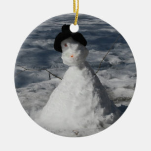 Schneemann Keramik Ornament