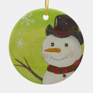 Schneemann Keramikornament