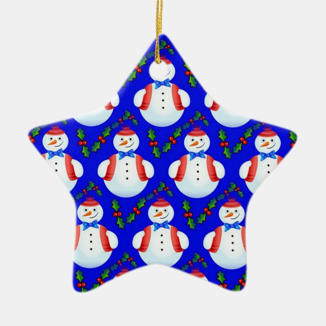 Schneemann Keramikornament (Vorne)