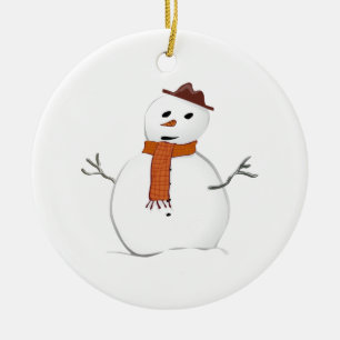 Schneemann Keramikornament