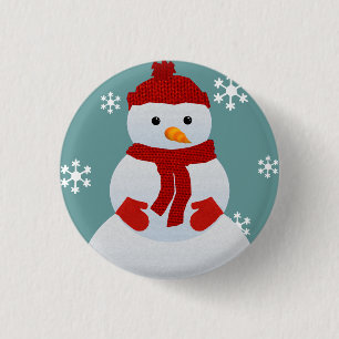 Schneemann-Knopf Button
