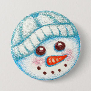 Schneemann-Knopf Button