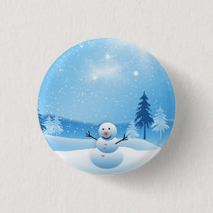 Schneemann-Knöpfe Button