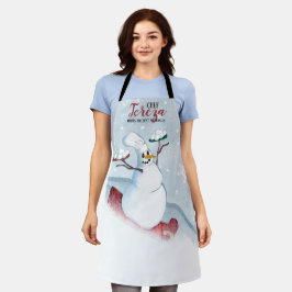 Schneemann-Koch personalisiertes Backen Schürze