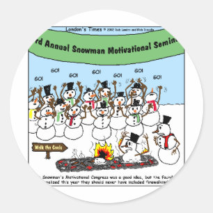 Schneemann Konvention Lustige Weihnachtsgeschenke Runder Aufkleber