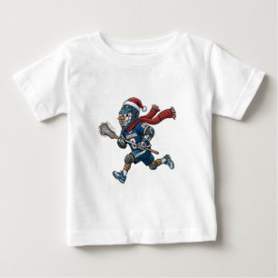 Schneemann Lacrosse Weihnachten 2026 Feiertagsspor Baby T-shirt