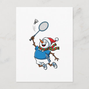 Schneemann Lacrosse Weihnachten 2026 Feiertagsspor Postkarte