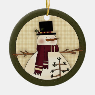 Schneemann-Land-Weihnachtsandenken-Geschenk Keramikornament