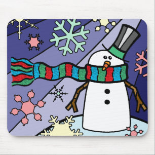 Schneemann-Landschaft Mousepad