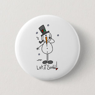 Schneemann Lass es schneien Button