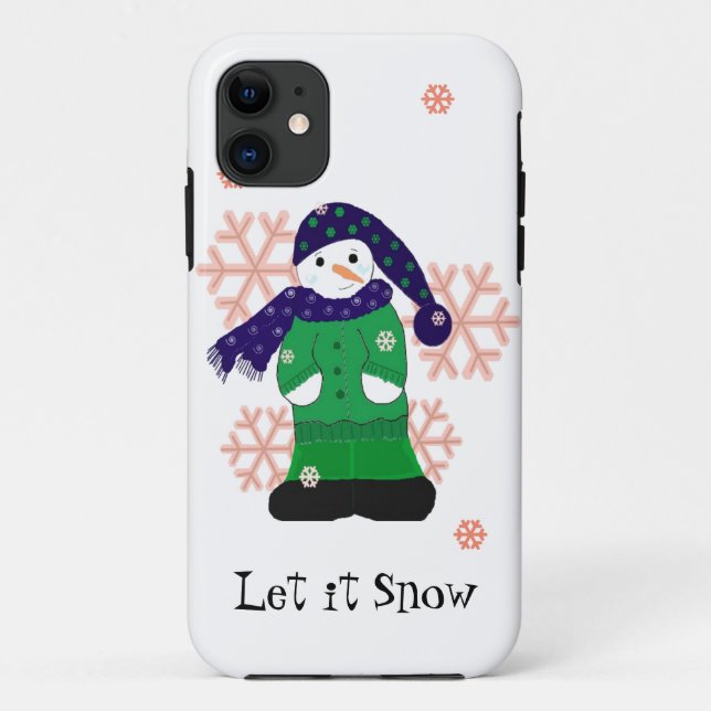 Schneemann Lass es schneien Case-Mate iPhone Hülle (Rückseite)