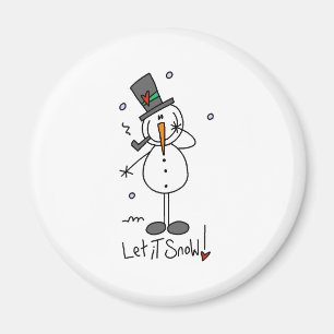 Schneemann Lass es schneien Magnet
