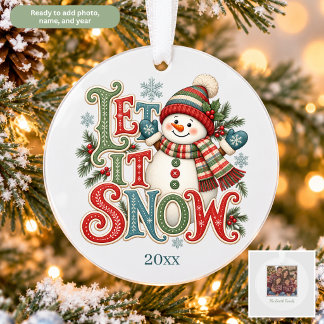 Schneemann Lass es schneien Personalisiertes Weihn Ornament