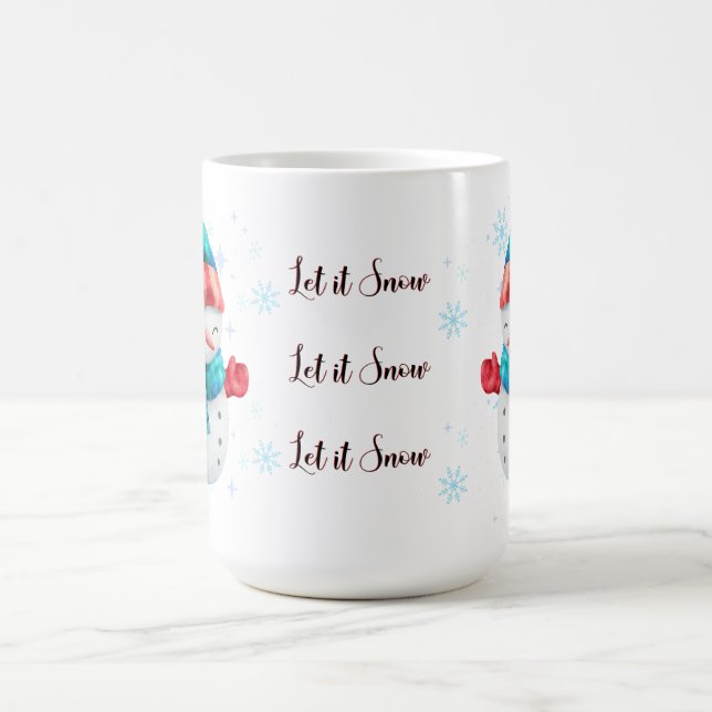 Schneemann Lass es schneien Tasse (Mittel)