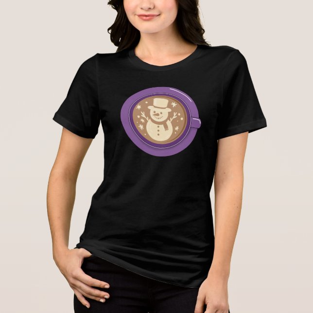 Schneemann-Latte Tri-Blend Shirt (Vorderseite)