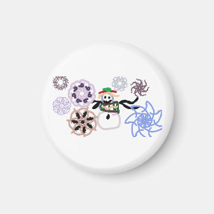 Schneemann liebt Schneeflocke Magnet